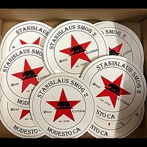 Stanislaus Smog 2 decals.  3” stickers